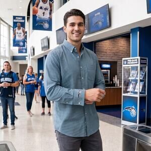 Peter Millar Mens XL Summer Comfort Orlando Magic NBA Stretch Button Down‎ Shirt